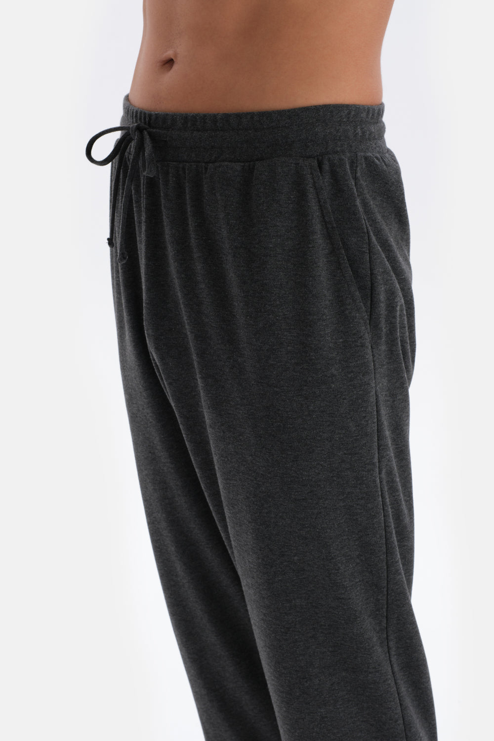 Anthracite Melange CREW-NECK LONG SLEEVE KNITTED PAJAMAS SUIT