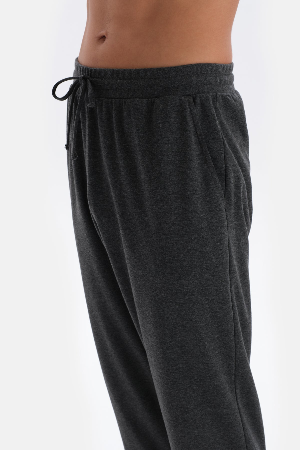 Anthracite Melange CREW-NECK LONG SLEEVE KNITTED PAJAMAS SUIT