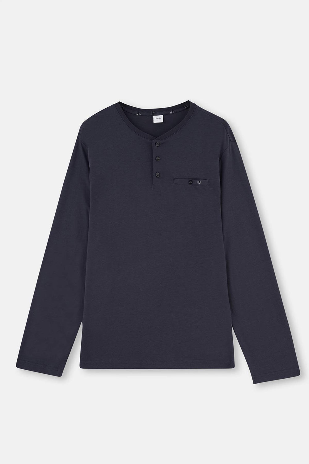 Navy HALF-PLOT PRINT KNITTED PAJAMAS SET