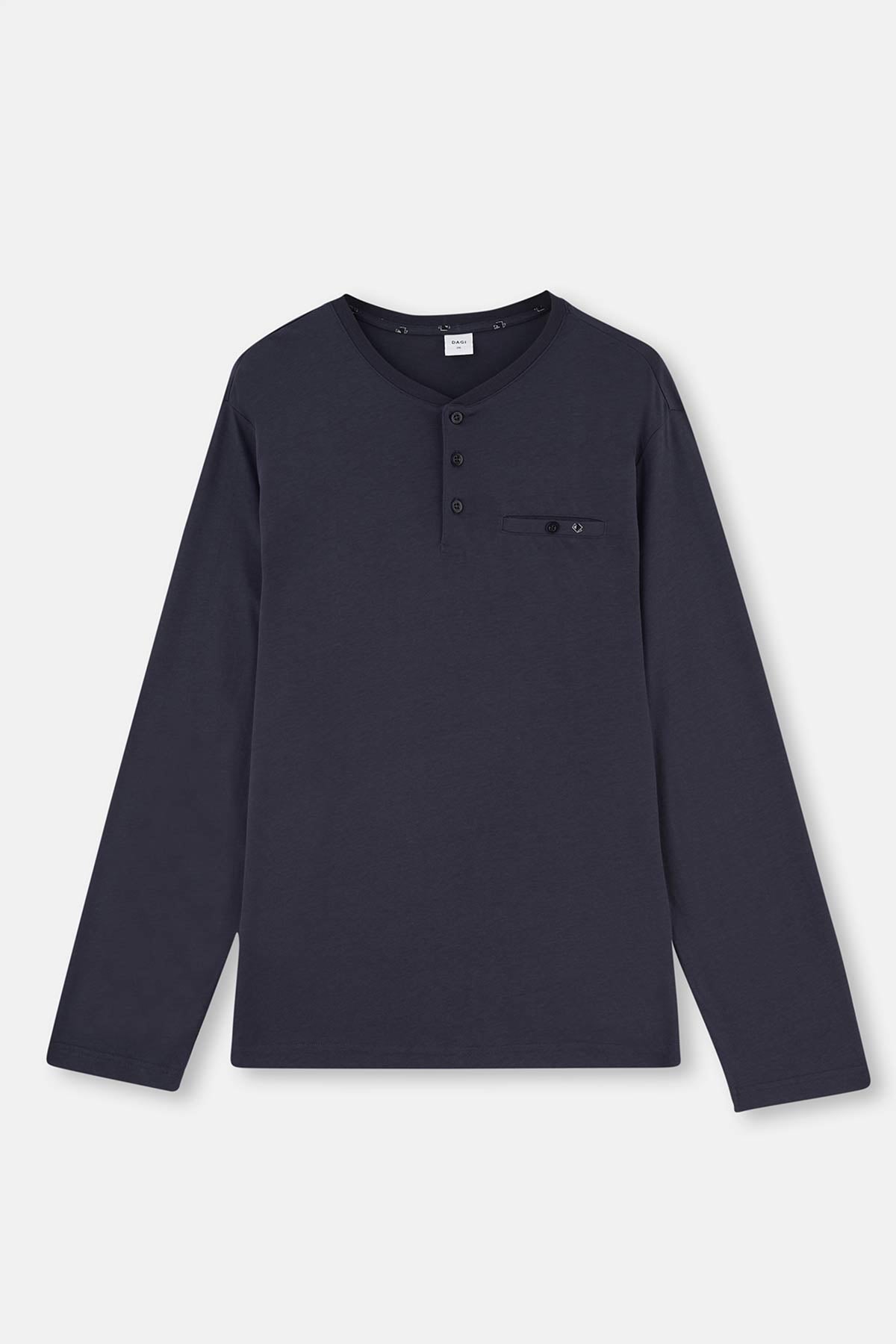 Navy HALF-PLOT PRINT KNITTED PAJAMAS SET