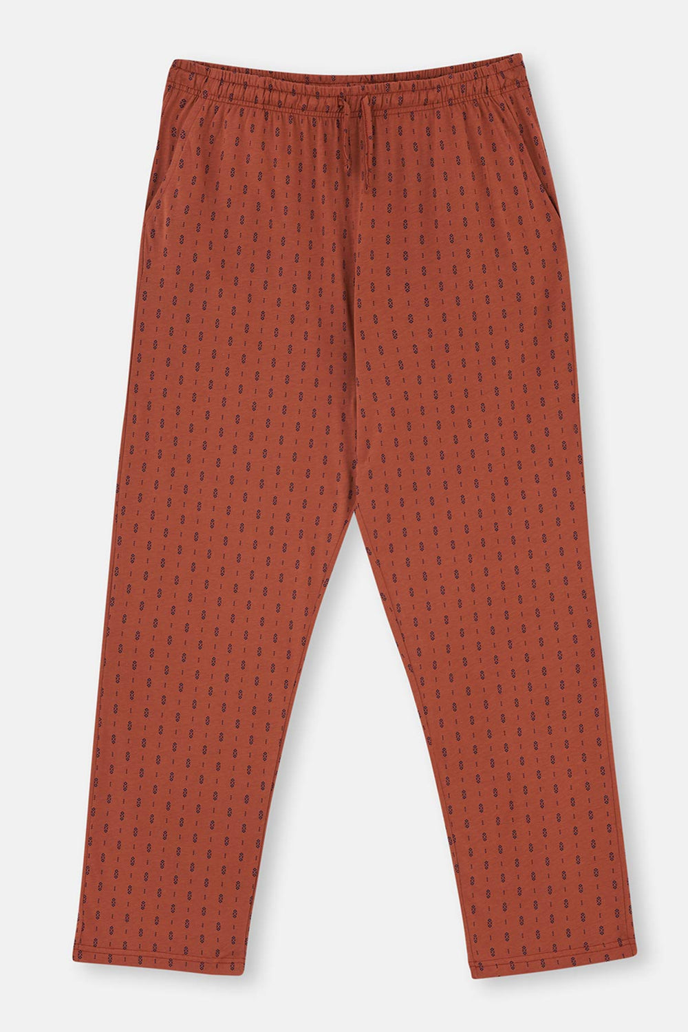 Ekru Yarım Patlı Cep Detaylı Örme Pijama Takımı