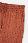 Ekru Yarım Patlı Cep Detaylı Örme Pijama Takımı