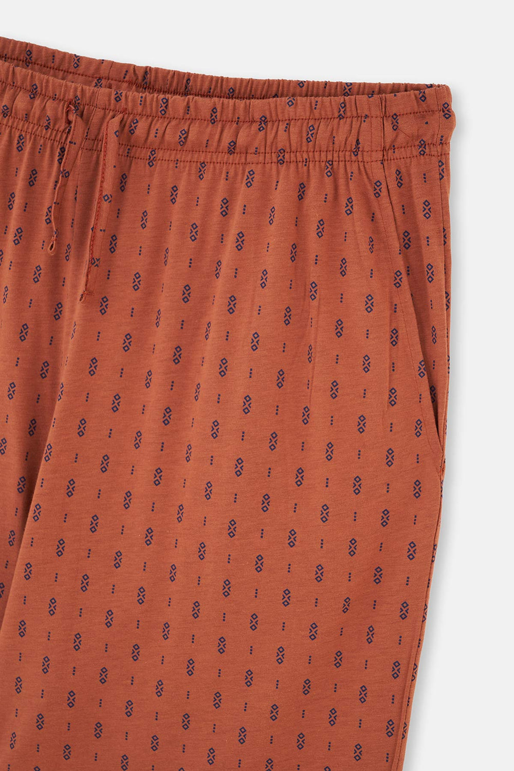 Ekru Yarım Patlı Cep Detaylı Örme Pijama Takımı