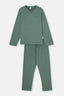 Green V-NECK LONG SLEEVE COTTON MODAL PAJAMAS SUIT