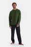 Green CREW-NECK POCKET DETAILED KNITTED PAJAMAS SUIT
