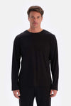 Black CREW-NECK COTTON MODAL PAJAMAS SUIT