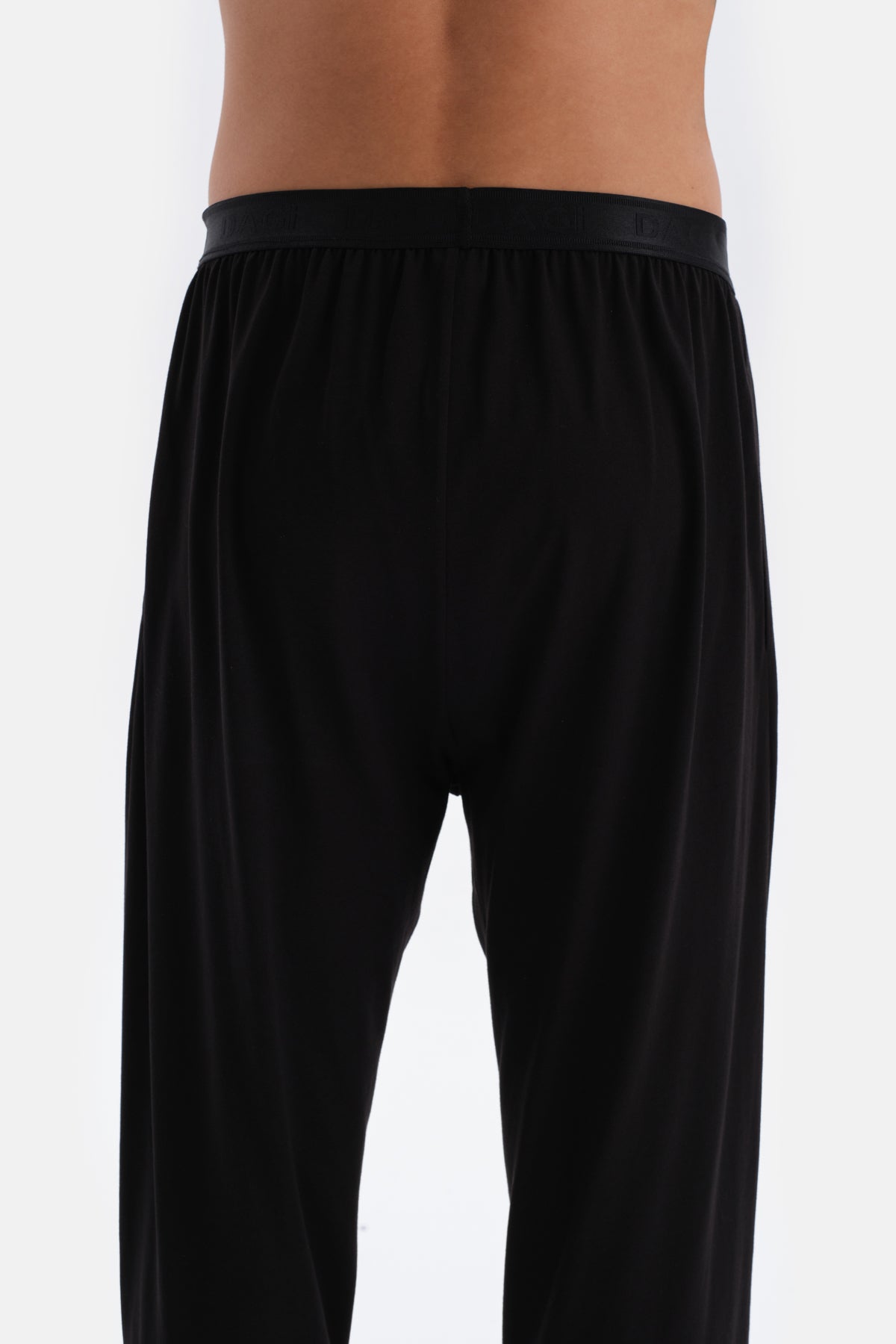 Siyah Beli Lastik Detaylı Örme Pijama Altı