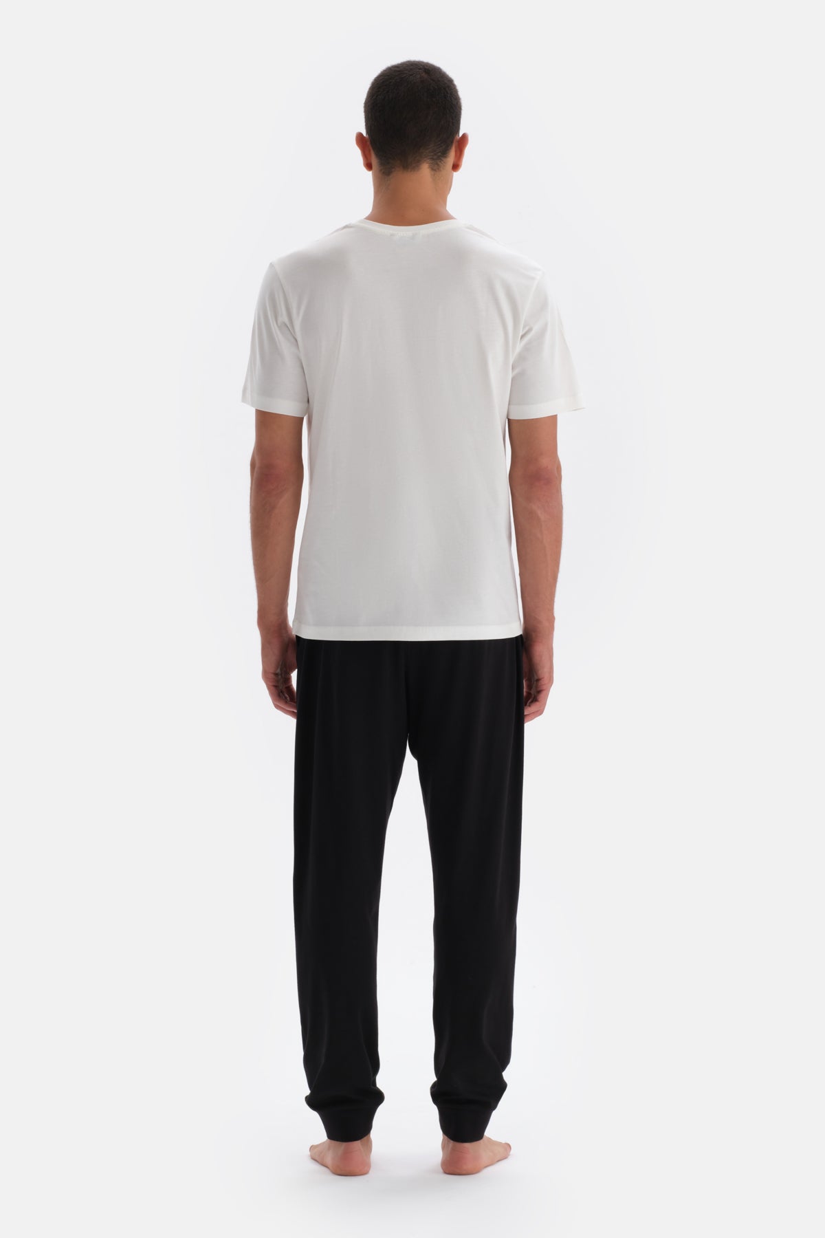 Siyah Jogger Paça Örme Modal Pijama Altı