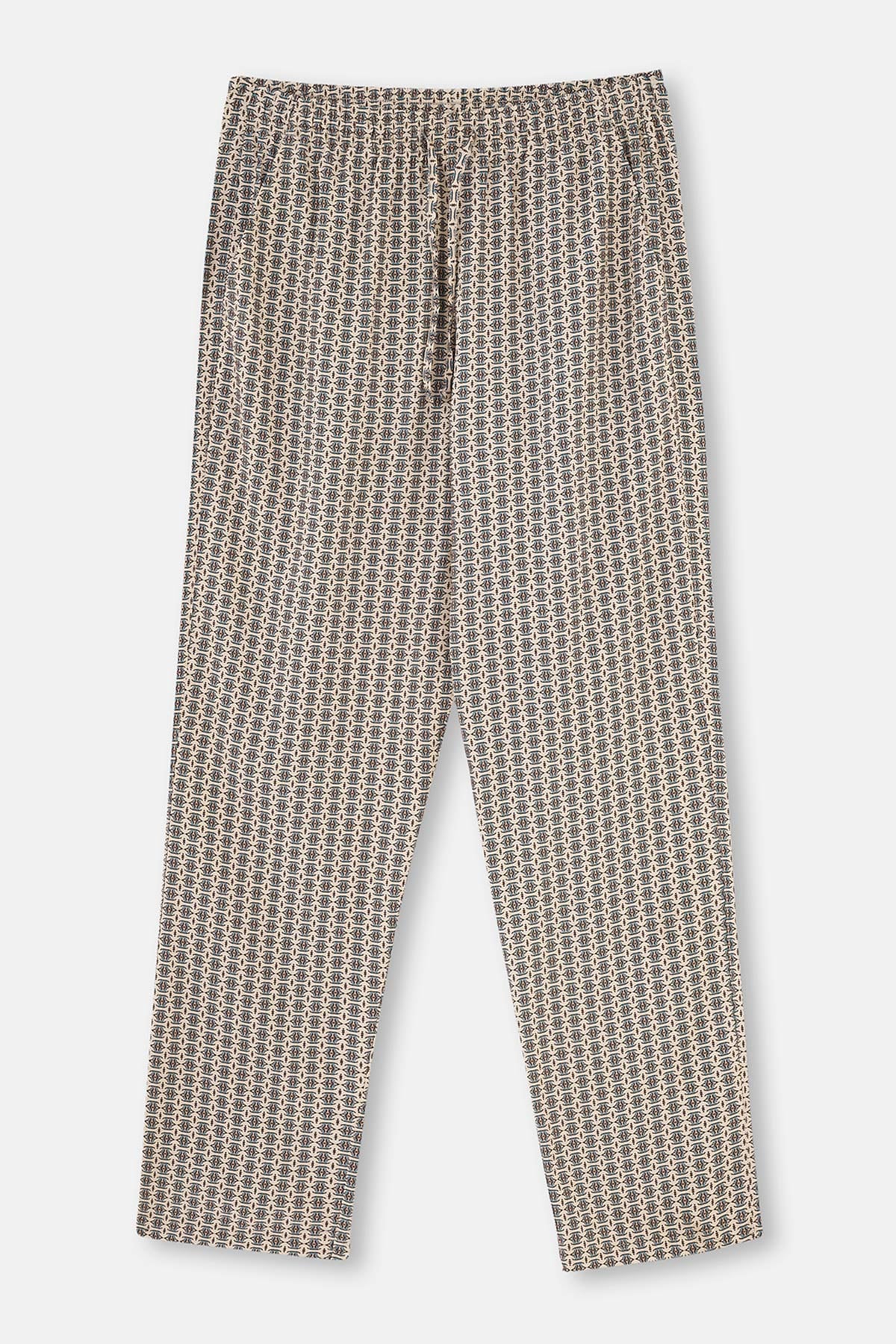 MULTICOLOR MICROPRINT PRINTED WOVEN PANTS