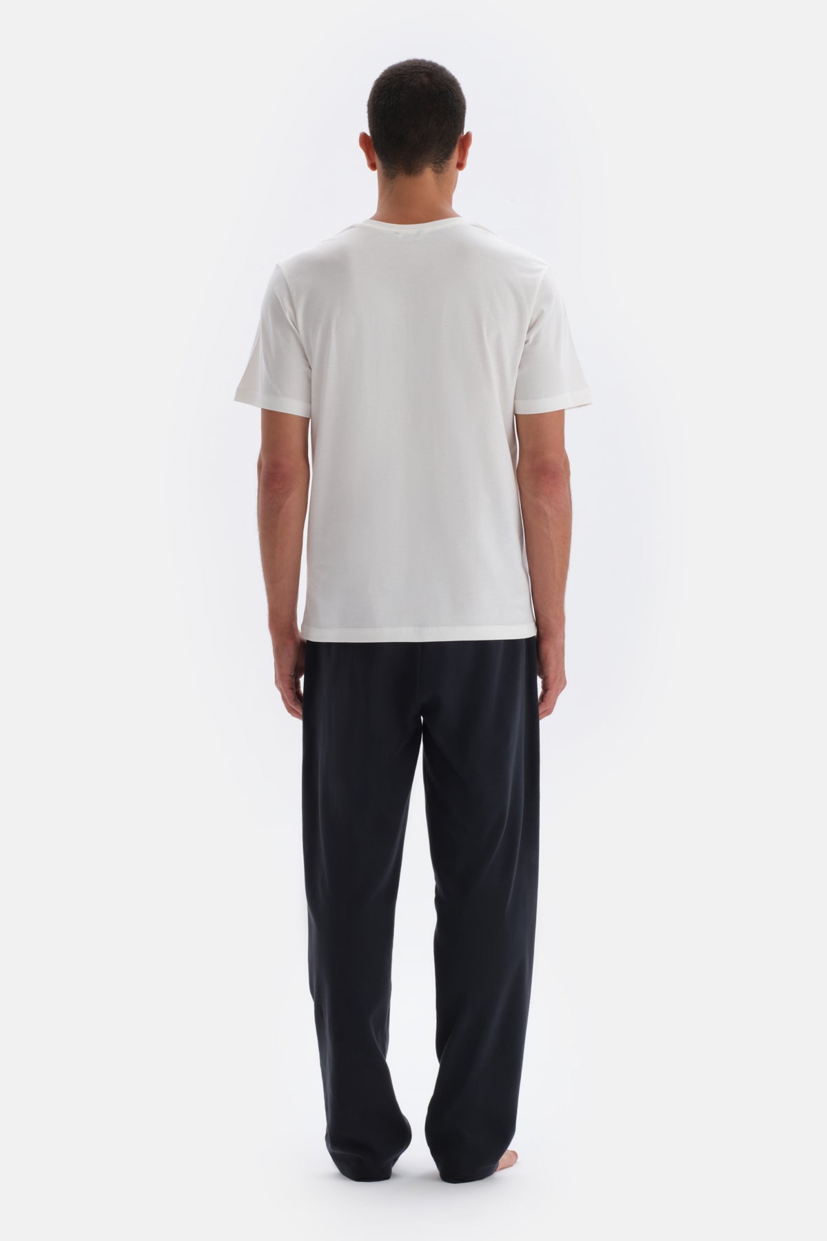 Navy FLAT LEG PAJAMA BOTTOM