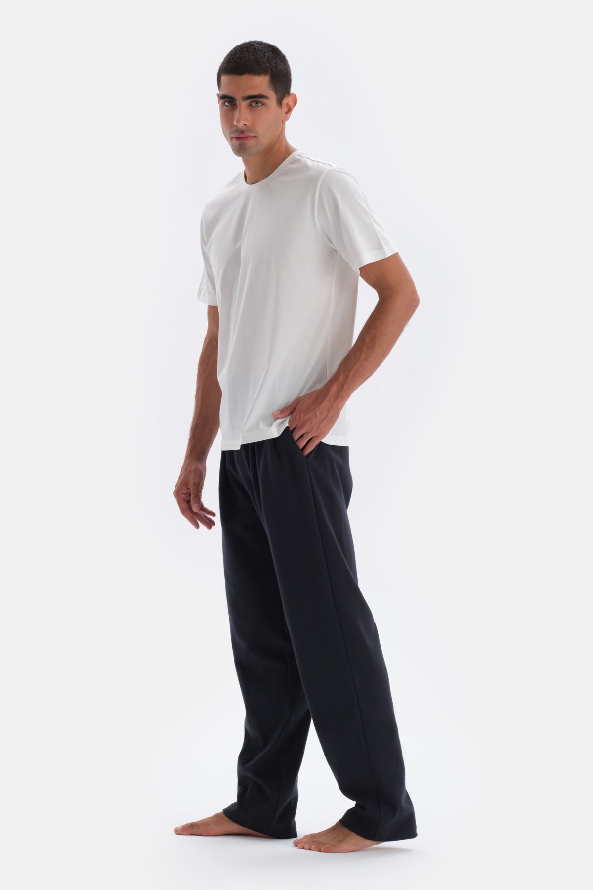 Navy FLAT LEG PAJAMA BOTTOM