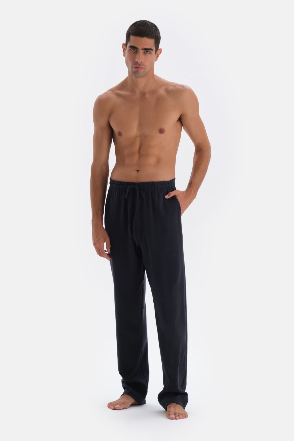 Navy FLAT LEG PAJAMA BOTTOM