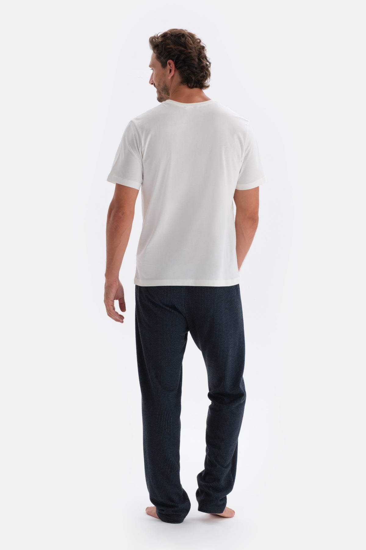 Navy LINED JACQUARD KNITTED SINGLE BOTTOM