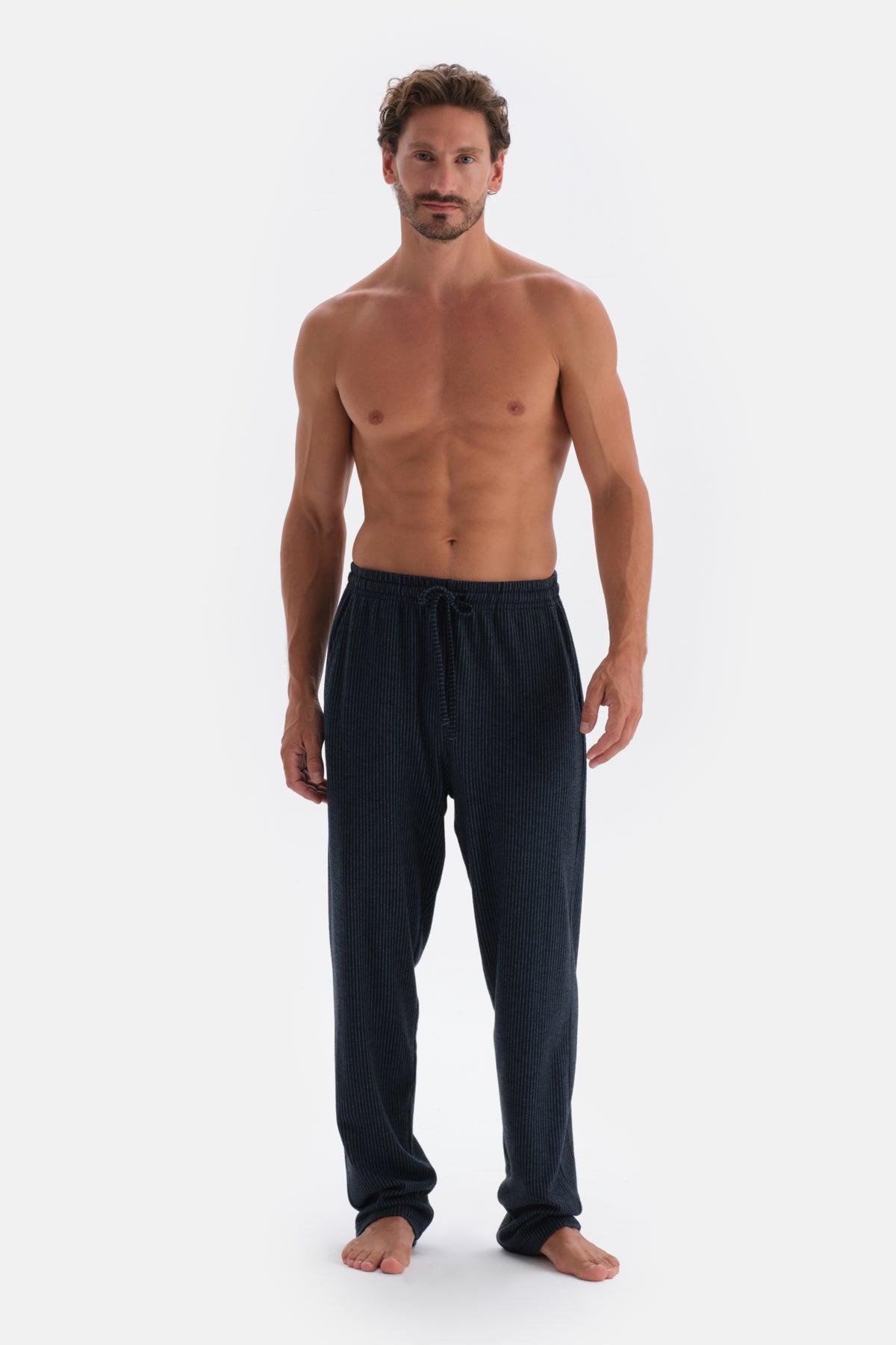 Navy LINED JACQUARD KNITTED SINGLE BOTTOM