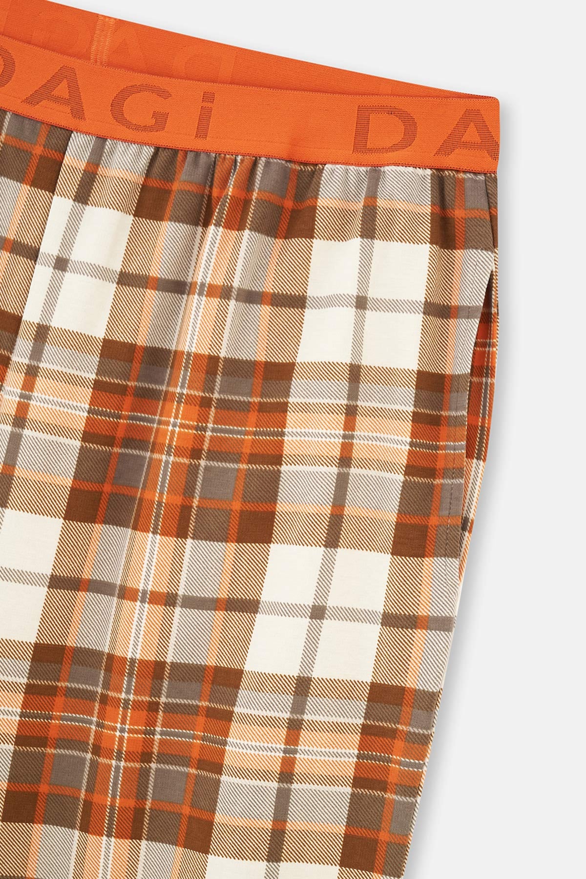 Multicolor Ekoseli Örme Tek Pijama Alt