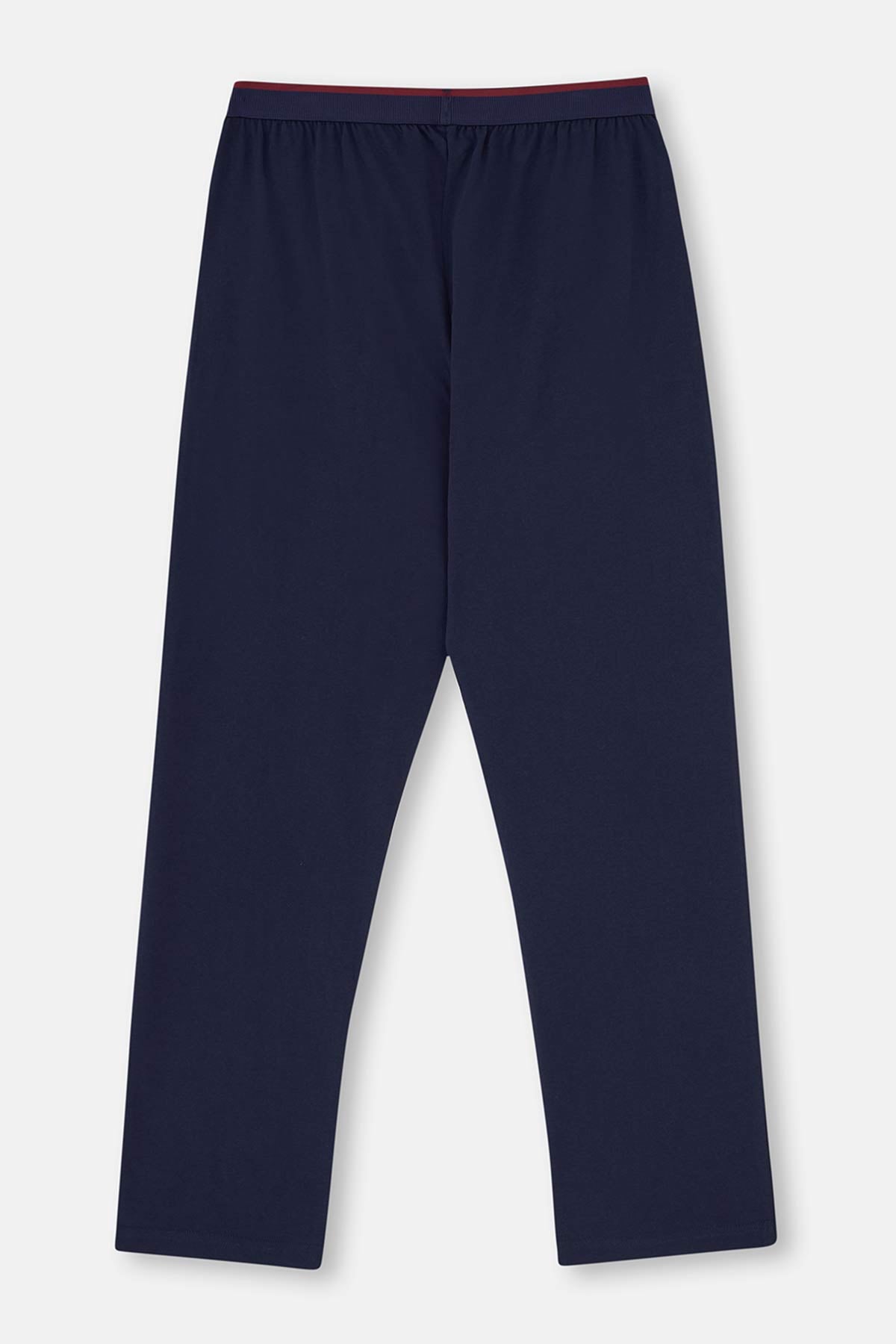 Indigo Beli Lastikli Örme Tek Pijama Altı