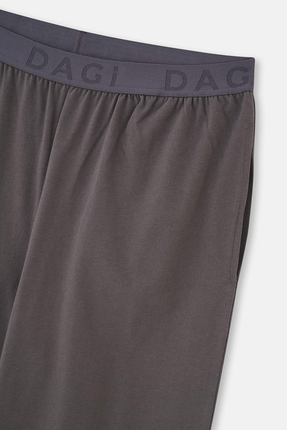 Antrasıt Beli Lastikli Örme Tek Pijama Altı