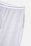 Grey Melange KNITTED SINGLE BOTTOM WITH ELASTIC WAIST
