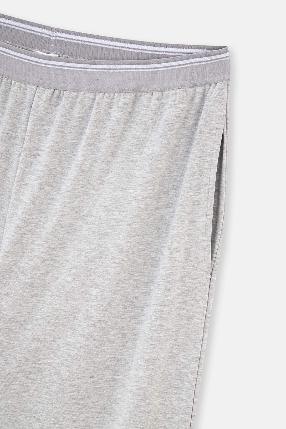 Grey Melange KNITTED SINGLE BOTTOM WITH ELASTIC WAIST