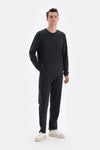 Lacivert Yarım Patlı Regular Fit Everfresh Pijama Üstü