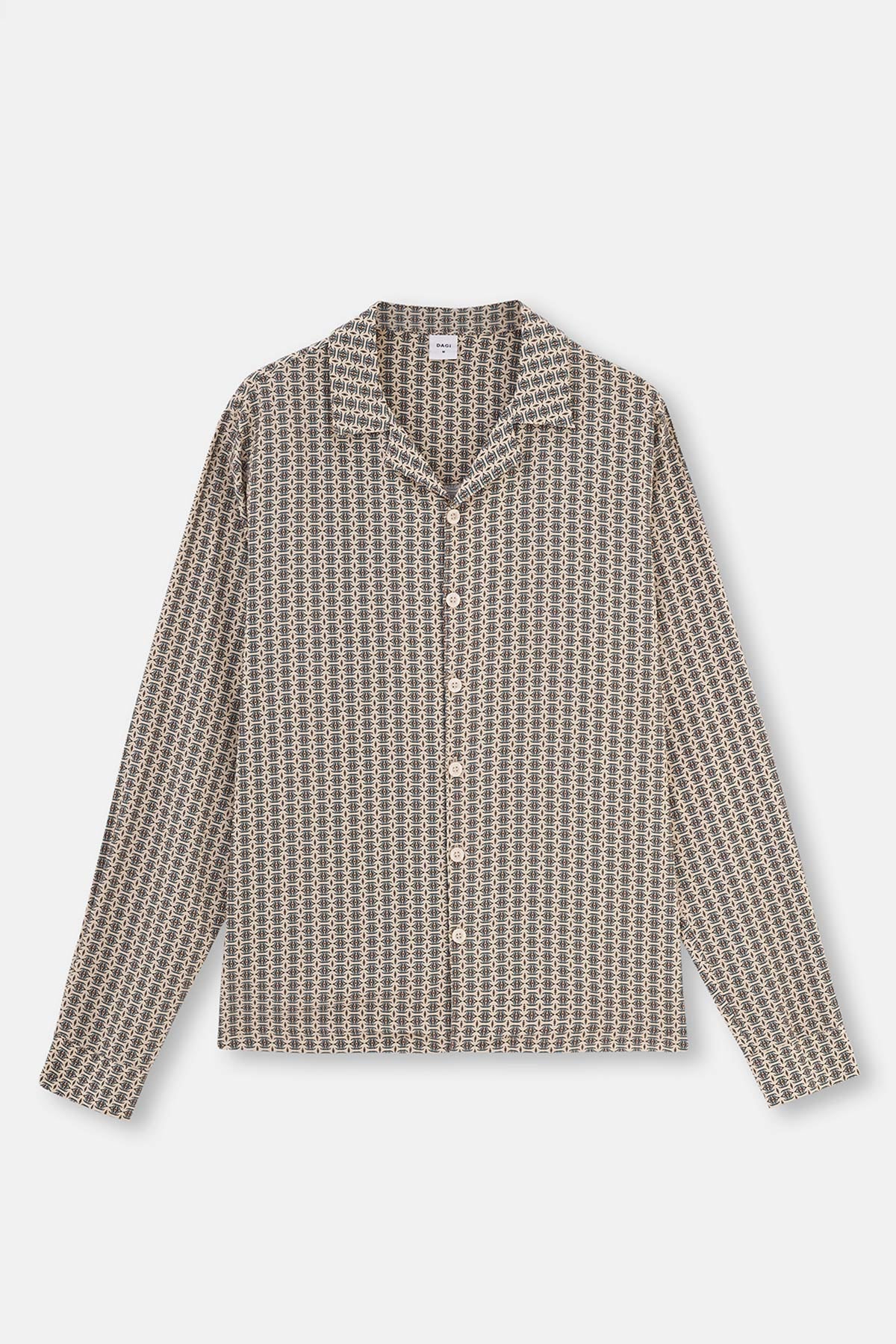 Multicolor Mıkroprınt Baskılı Gömlek Pijama Üstü