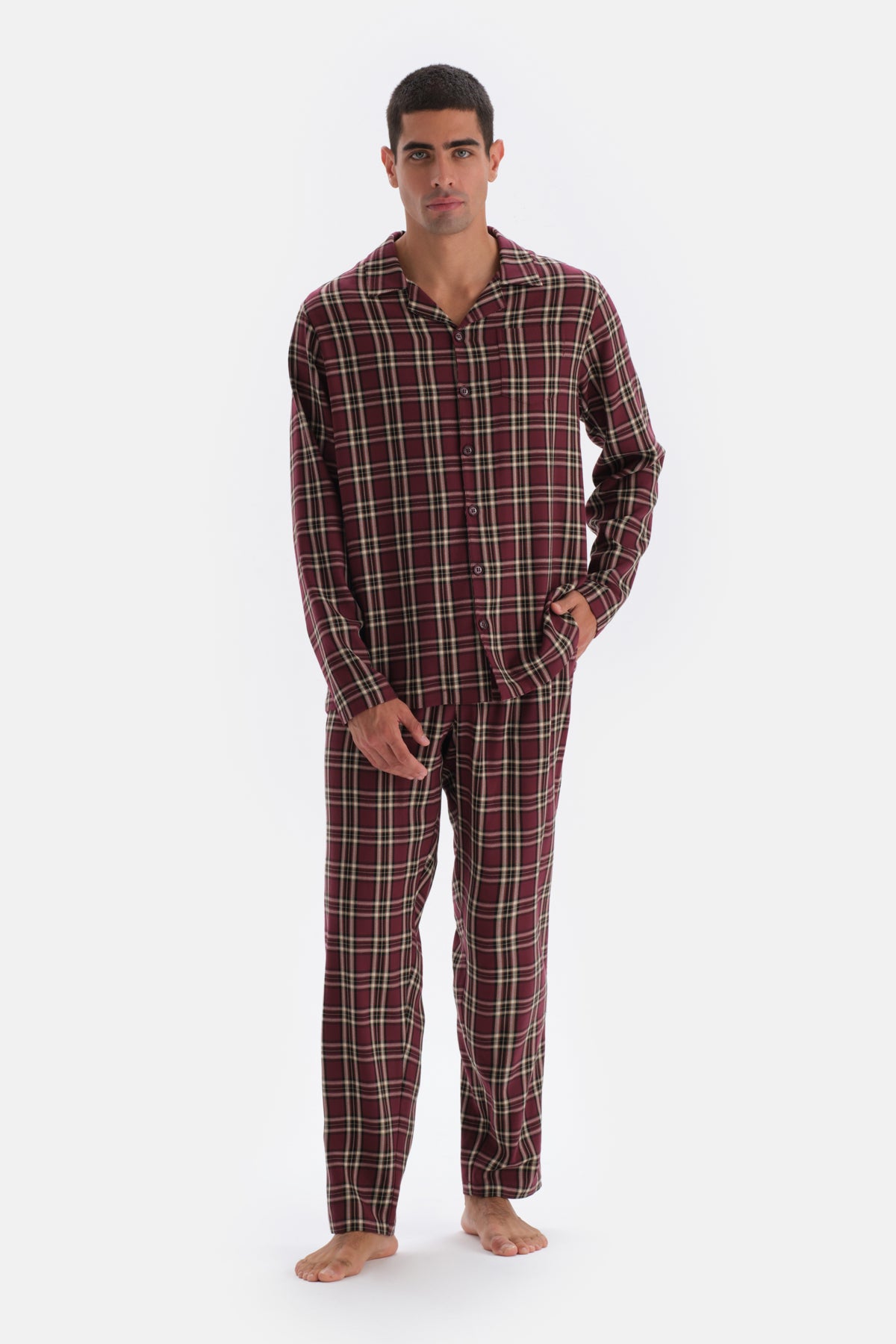 Multicolor Ekose Dokuma Gömlek Pijama Üstü