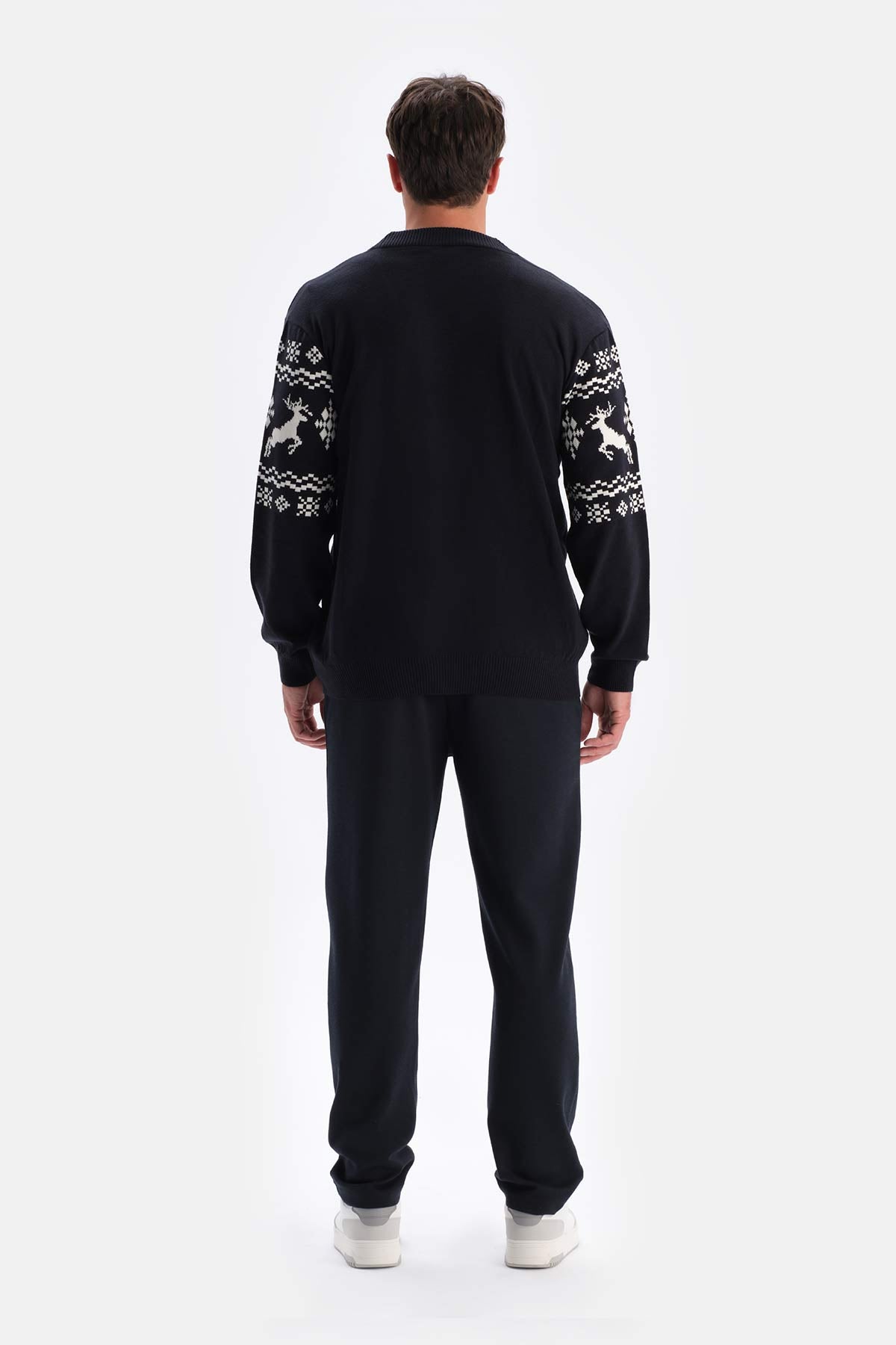 Navy CHRISTMAS PATTERNED KNITWEAR CARDIGAN