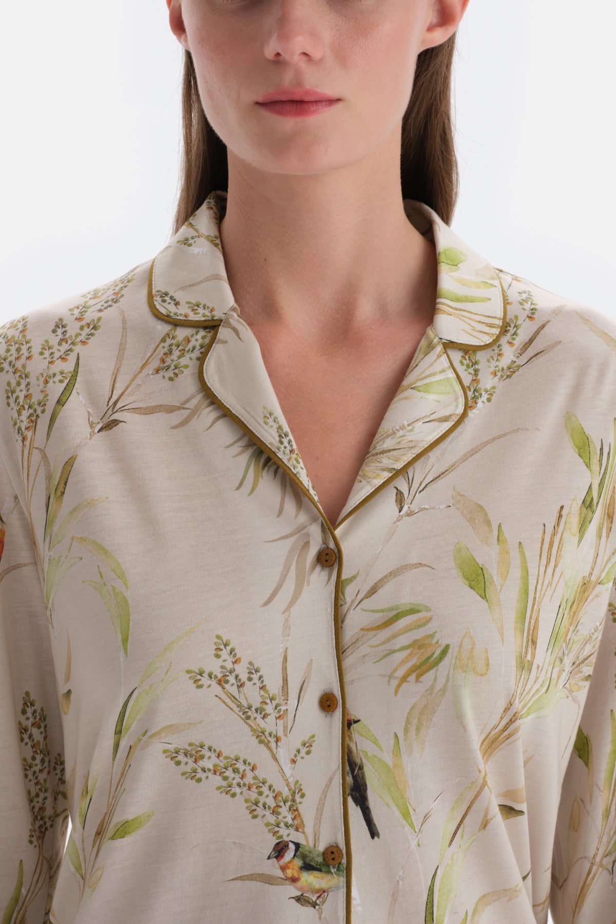 Ecru SIZE PRINTED SHIRT PANTS PAJAMAS SET