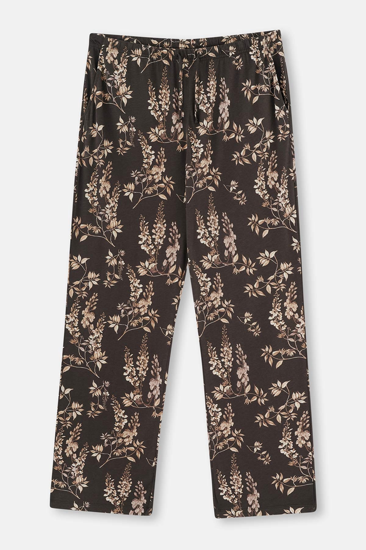 Dark Brown SIZE PRINTED SHIRT PANTS PAJAMAS SUIT