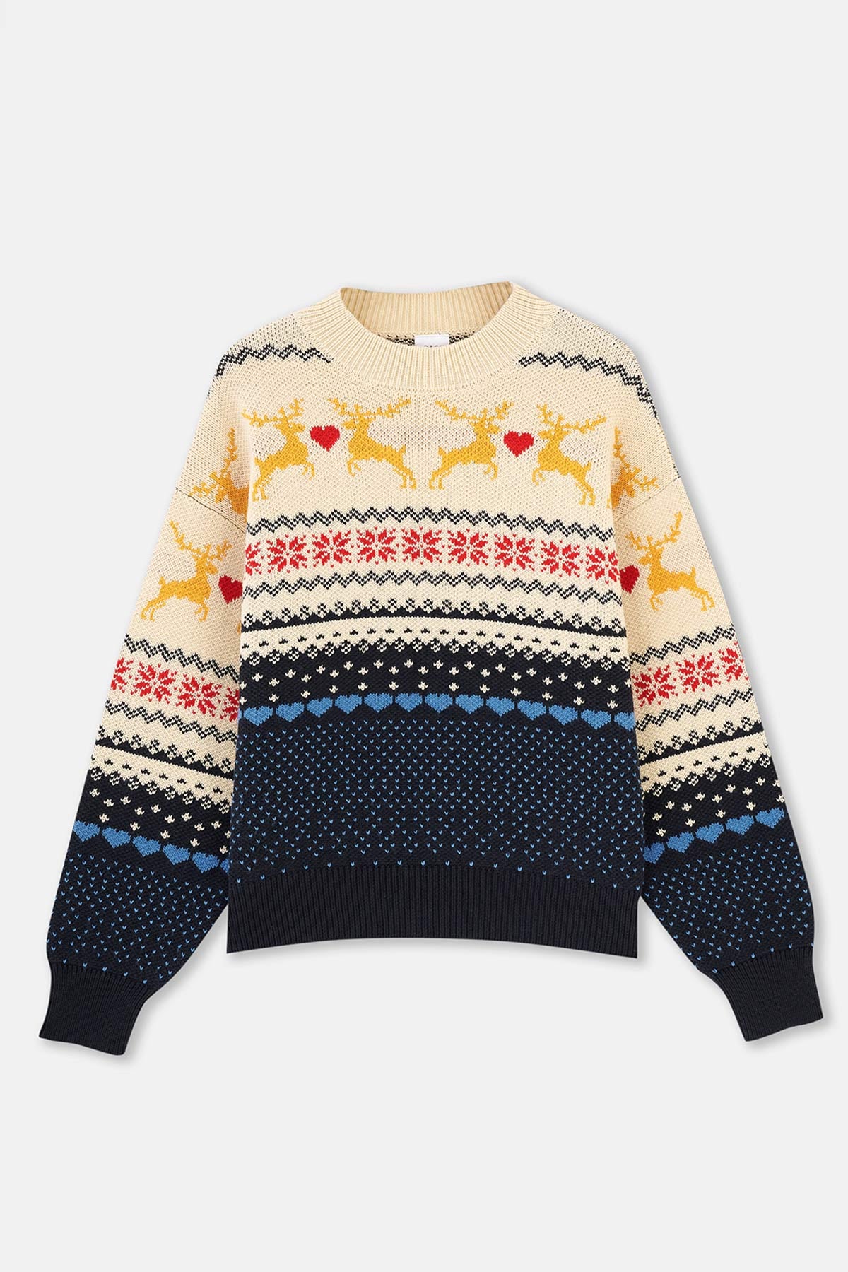 Navy CHRISTMAS PRINT KNITWEAR SWEATER