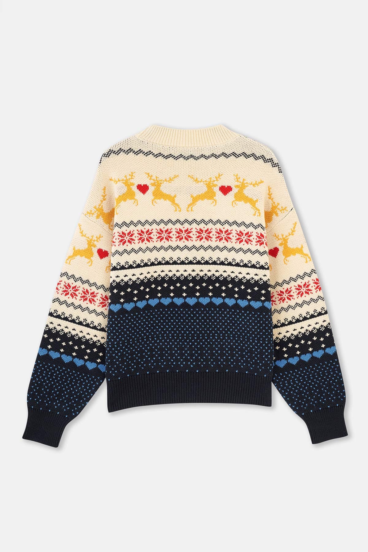 Navy CHRISTMAS PRINT KNITWEAR SWEATER