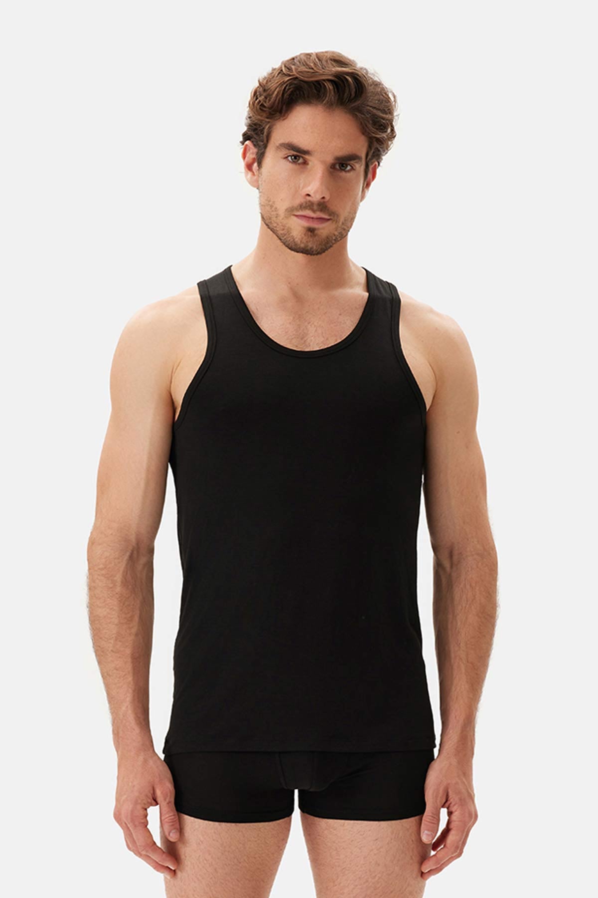 Black BASIC MODAL TANKTOP