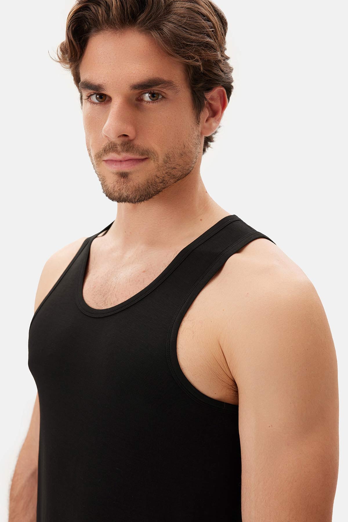 Black BASIC MODAL TANKTOP