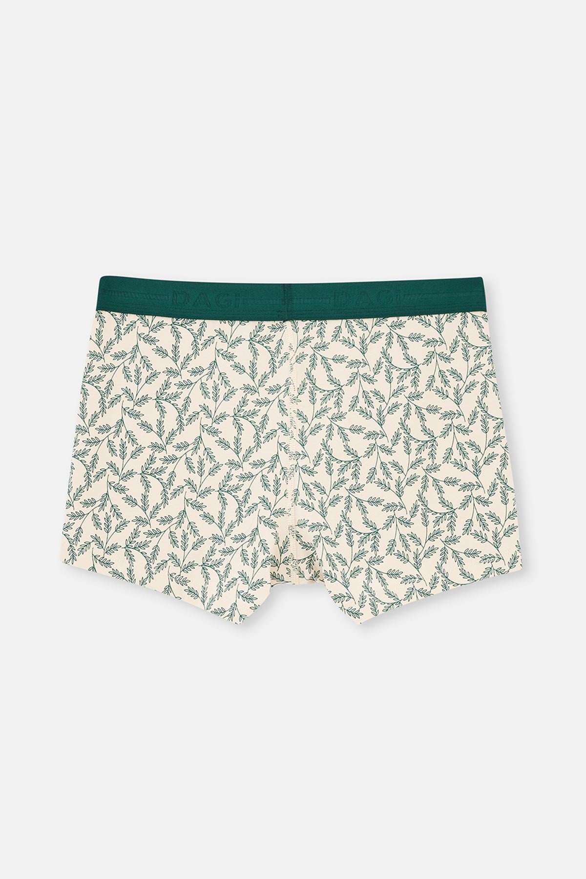 Krem Desenli Pamuklu Boxer