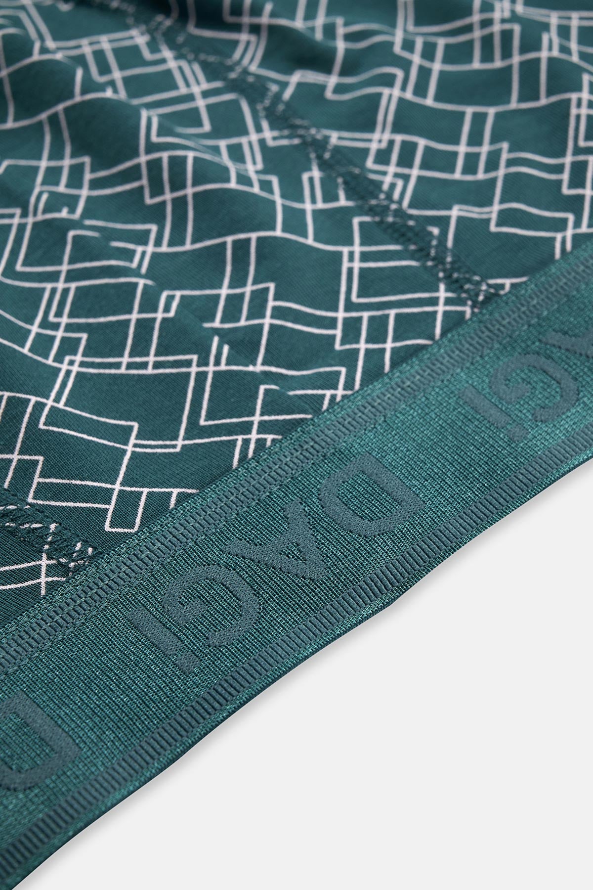 Koyu Yeşil Desenli Micro Modal Boxer