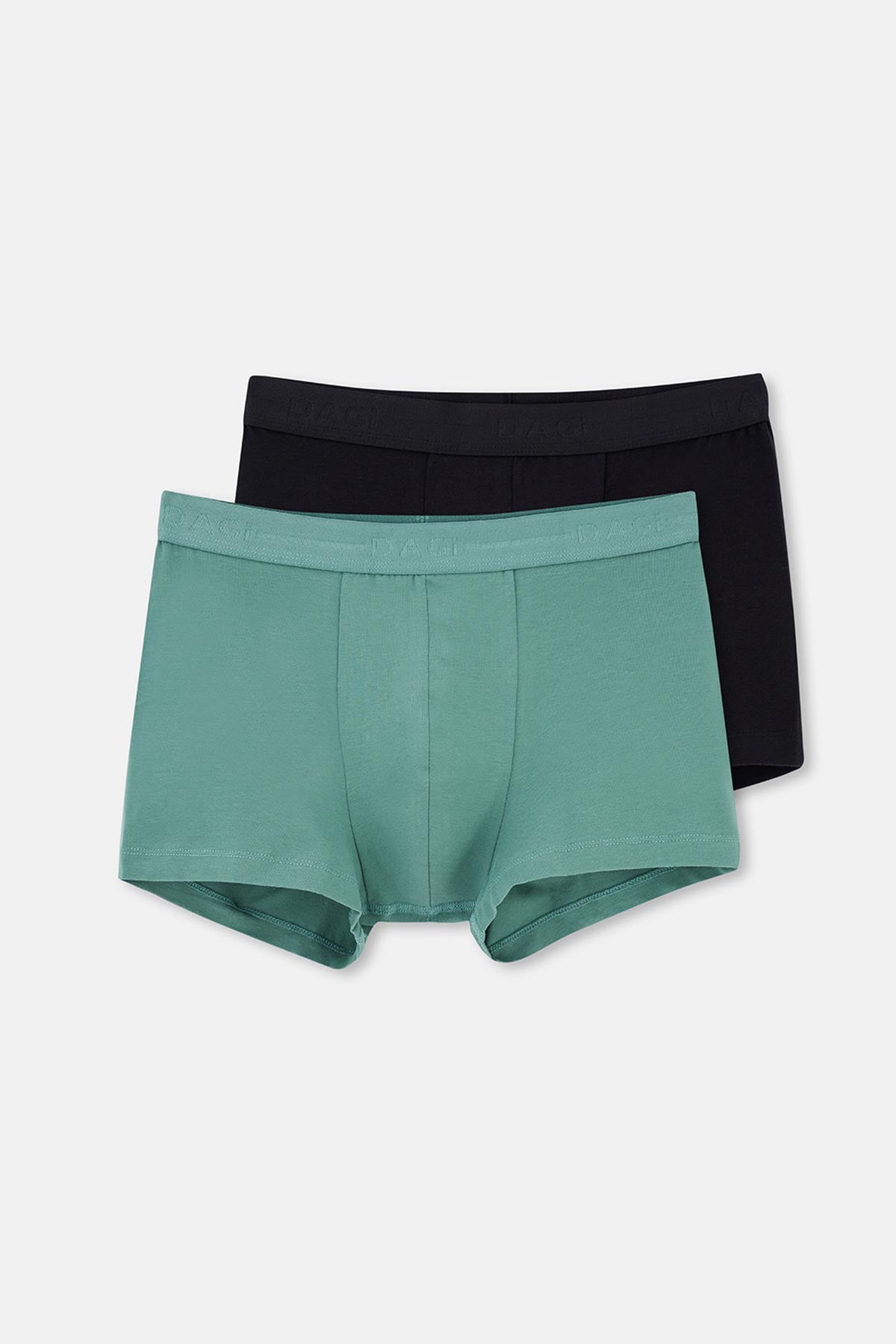 Black-Green 5210 2-PACK PLAIN COTTON BOXER