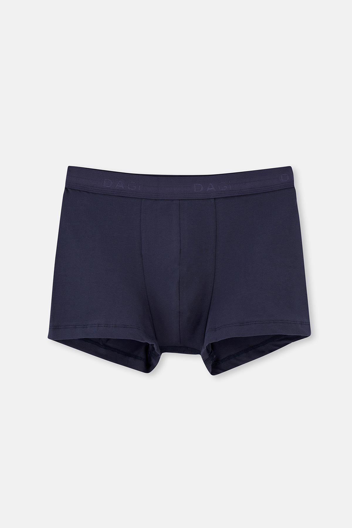 Indigo-Kahverengi 2'li Düz Pamuklu Boxer