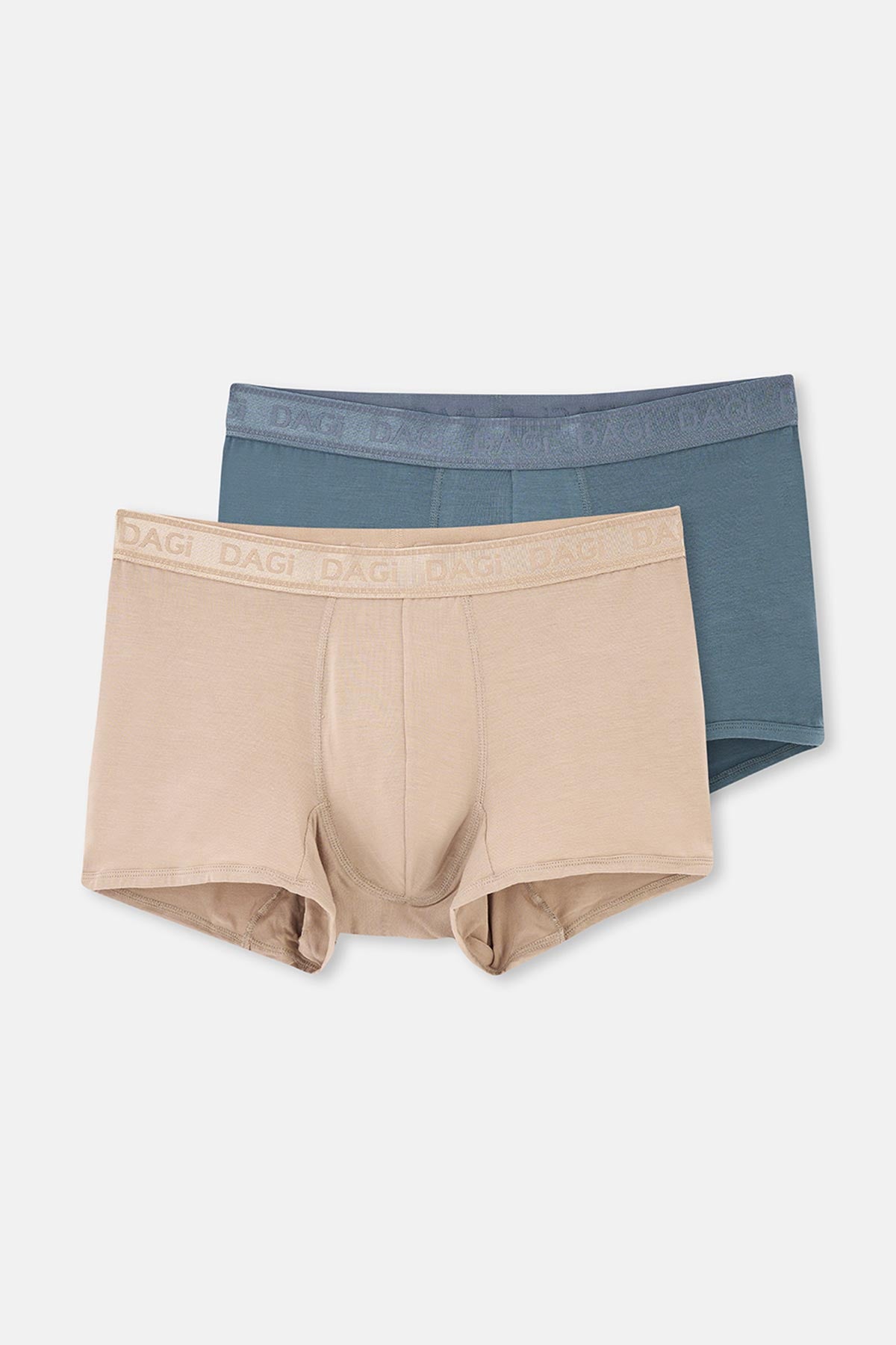 Beige-Indigo 4210 2-PACK PLAIN MICRO MODAL BOXER