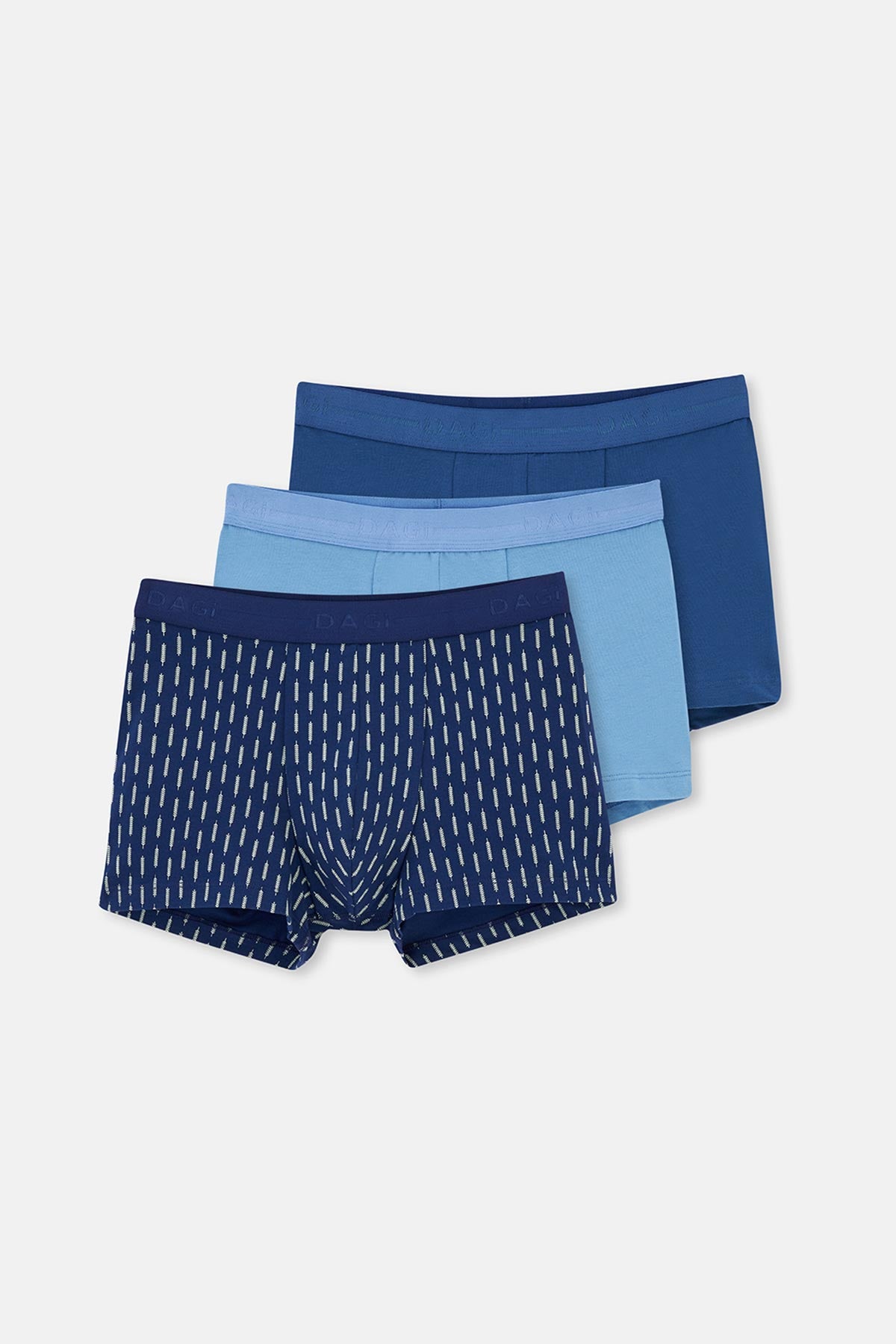 Navy-Blue 5210 3-PACK PATTERNED COTTON BOXER