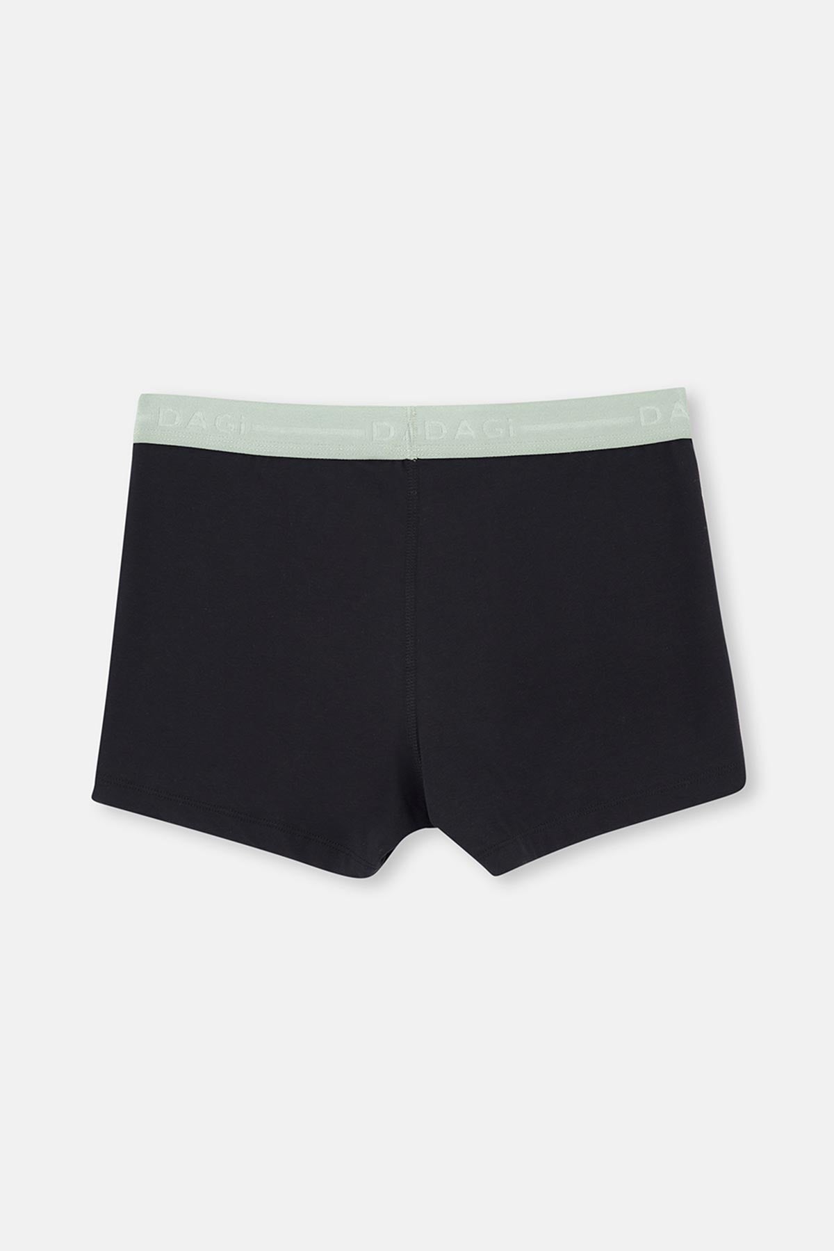 Siyah 3'lü Düz Pamuklu Boxer