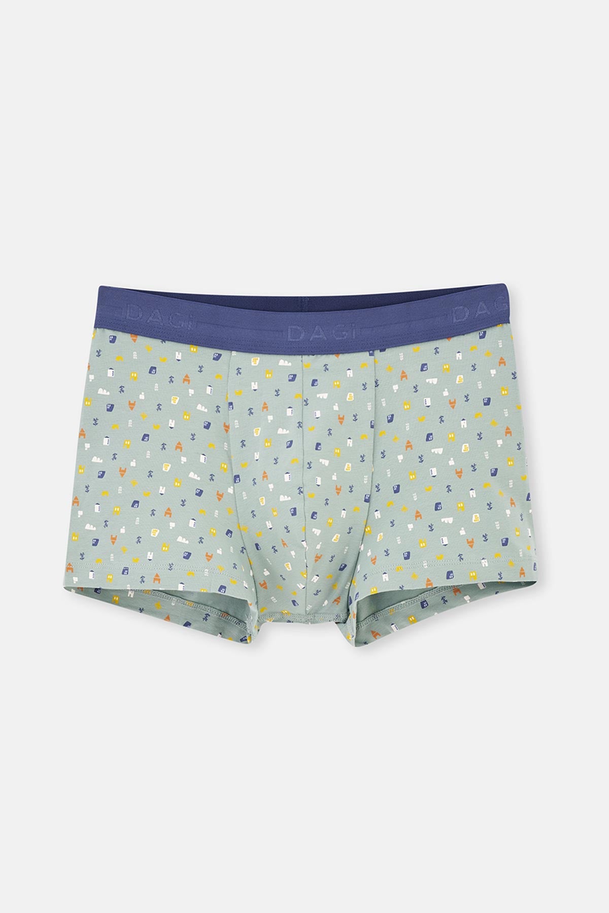Amber-Gray Blue 5210 3-PACK PATTERNED COTTON BOXER