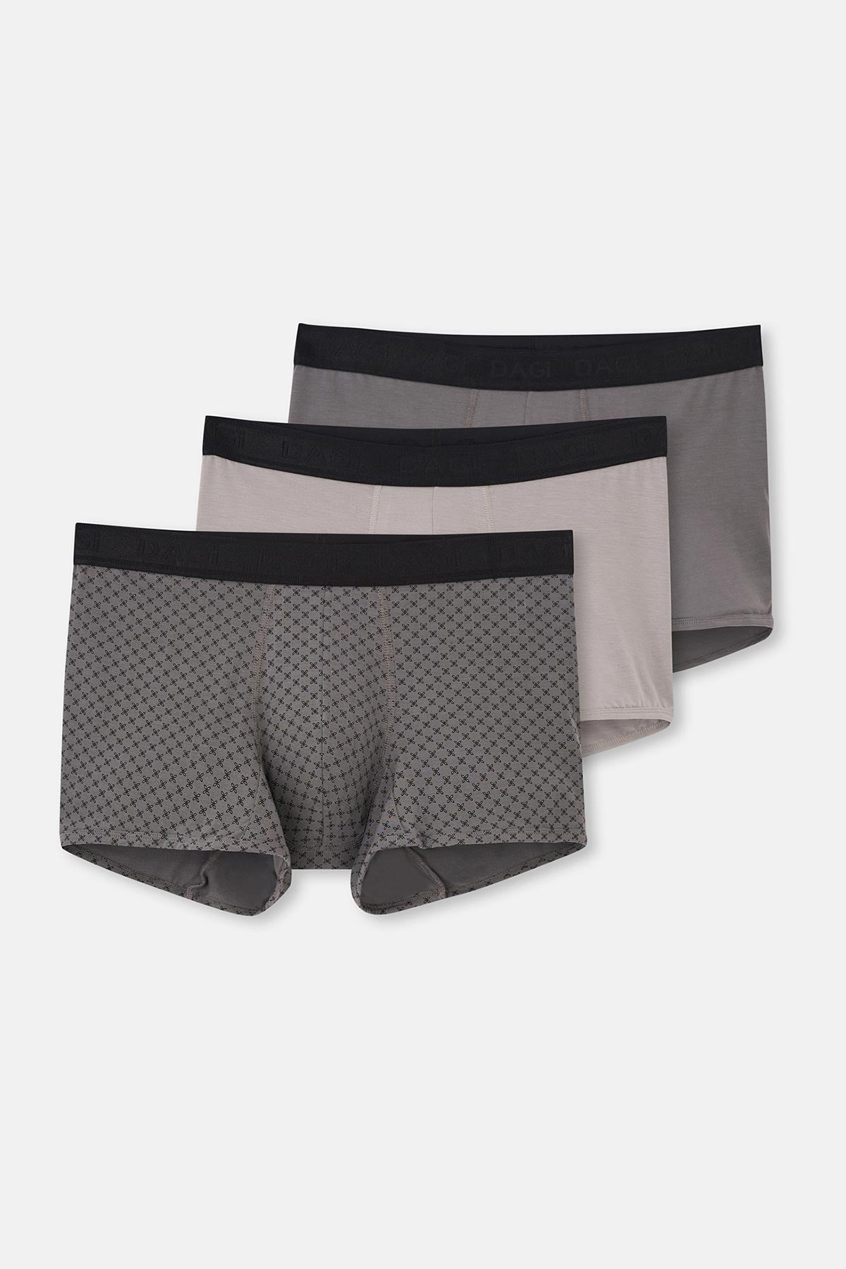 Light Gray-Gray 4210 3-PACK PATTERNED MICRO MODAL BOXER