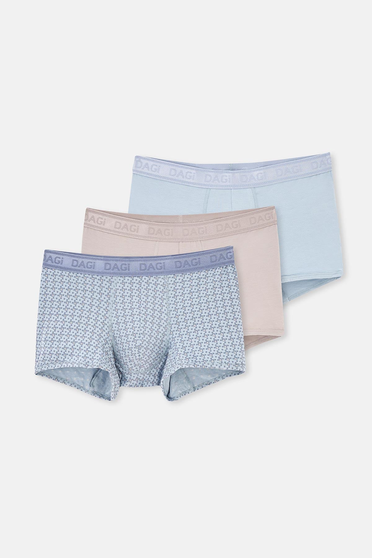 Light Gray-Gray 4210 3-PACK PATTERNED MICRO MODAL BOXER