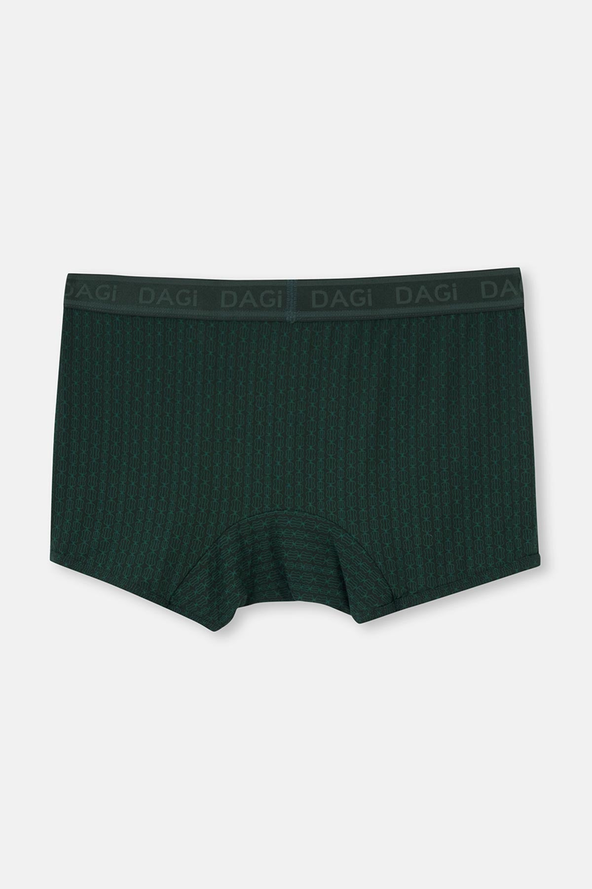 Koyu Yeşil Desenli Micro Modal Boxer