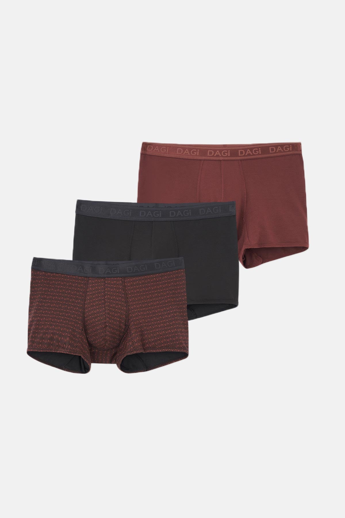 Brown-Black 4210 3-PACK PATTERNED MICRO MODAL BOXER