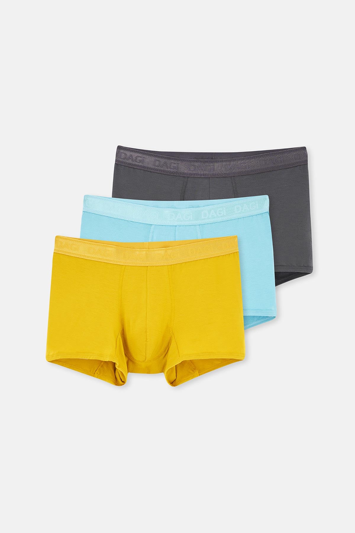 Anthracite-Mustard-Blue 4210 3-PACK PLAIN MICRO MODAL BOXER