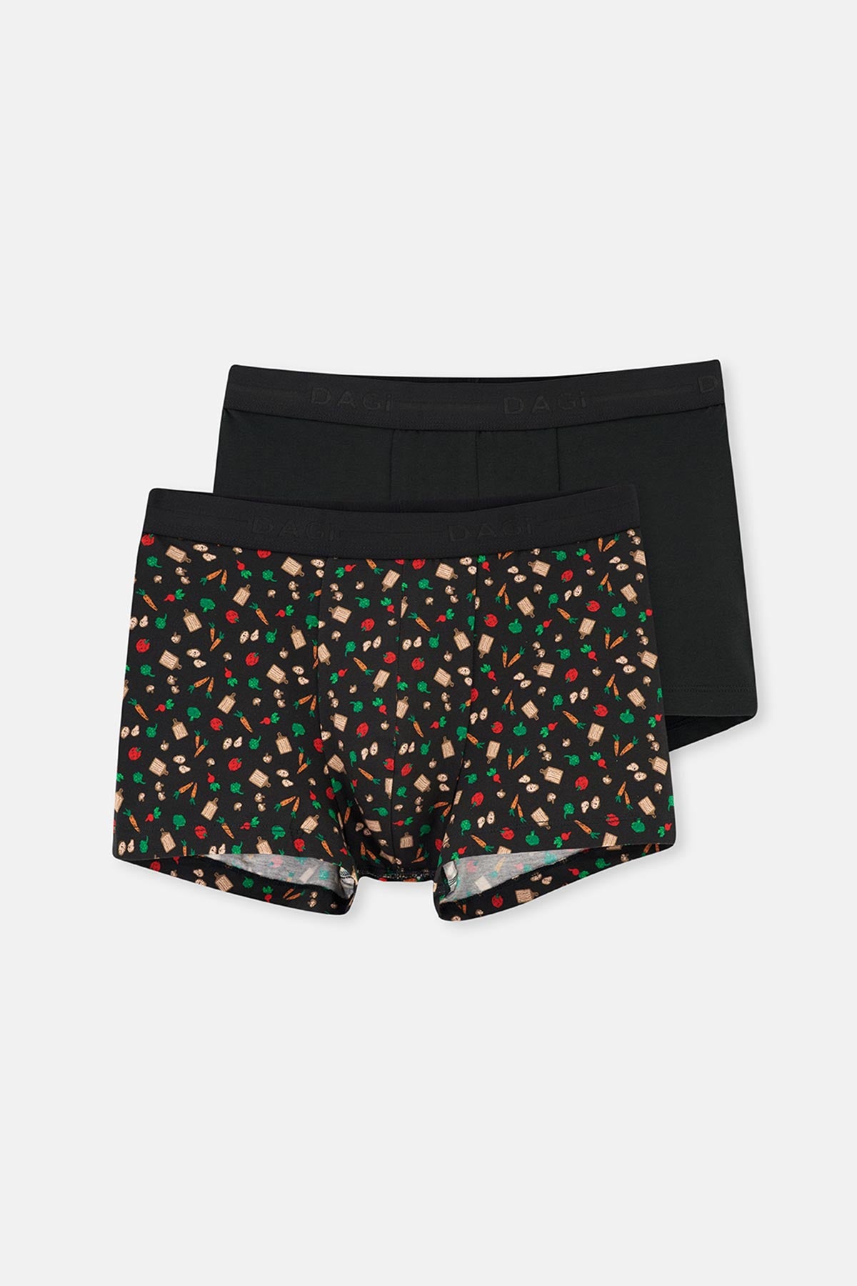 Black 5210 2-PACK PATTERNED COTTON BOXERS