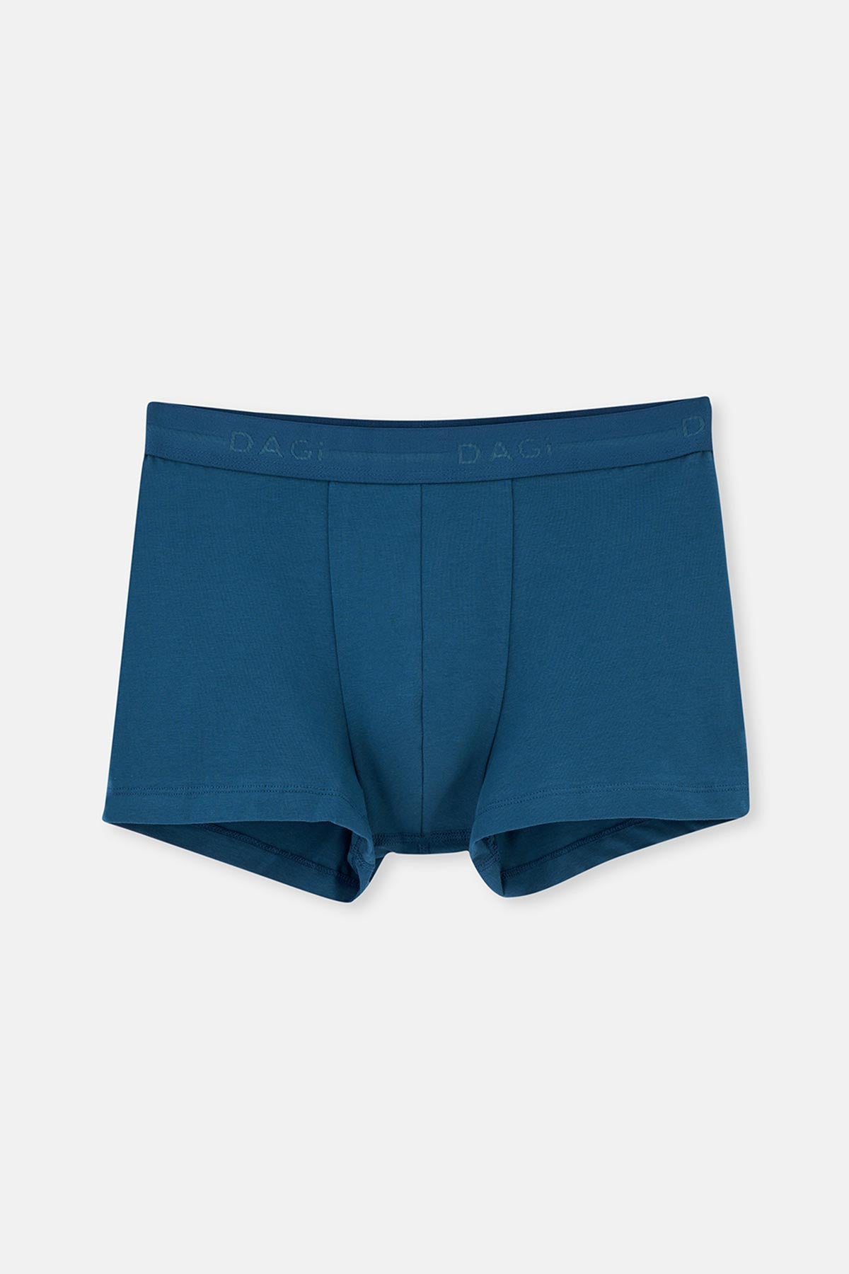 Koyu Yeşil-Mavi 2'li Düz Pamuk Boxer