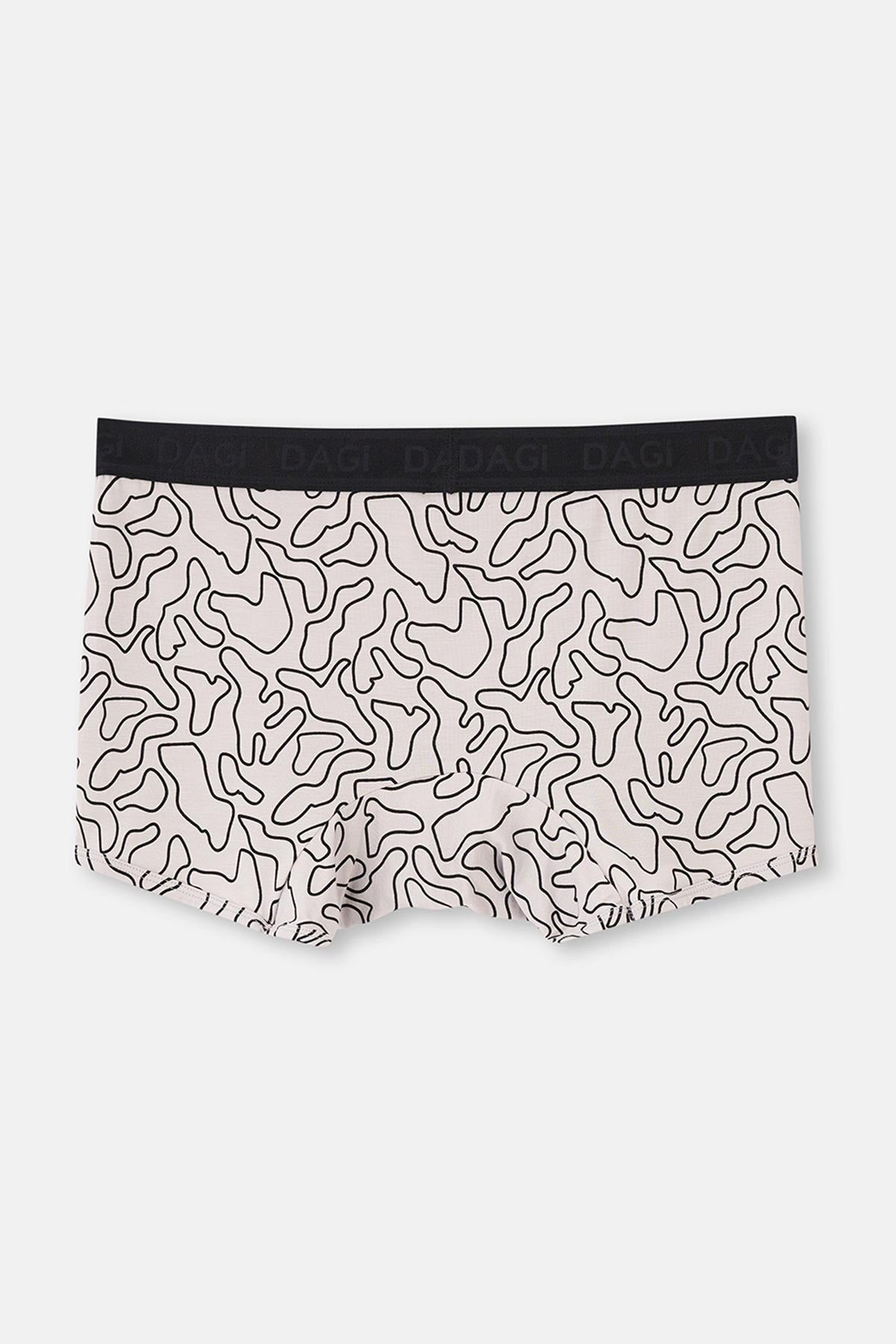 Siyah-Ten 3'Lü Desenli Micro Modal Boxer