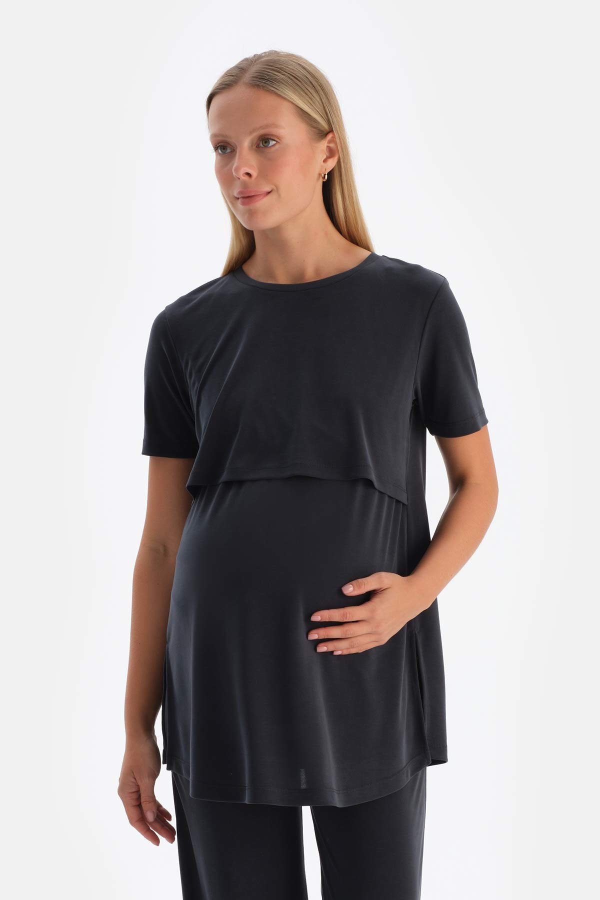 Black FUNCTIONAL MODAL MATERNITY T-SHIRT